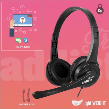 Auriculares ngs vox505 usb con micrófono usb negros