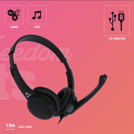 Auriculares ngs vox505 usb con micrófono usb negros