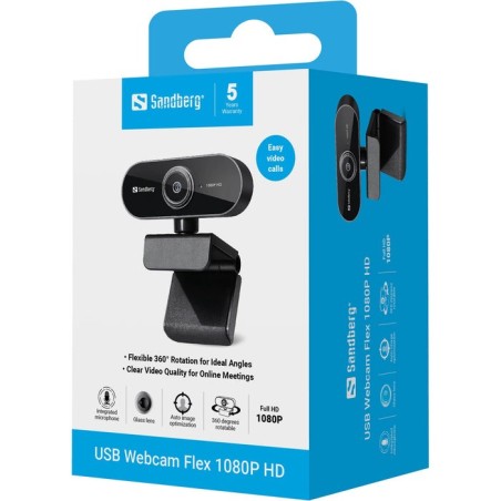 Sandberg usb webcam flex 2mp 1920x1080 audio