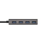 Aisens hub usb 3.1 usb-c macho a 4x tipo a hembra - 15cm - gris