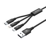 Unitek cable usb 3in1 microusb usb-c ligthining c14049bk