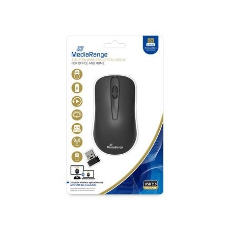 Mediarange raton wireless 3 tasten schwarz