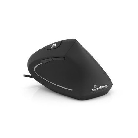 Mediarange raton usb 2.0 vertical derecho, negro