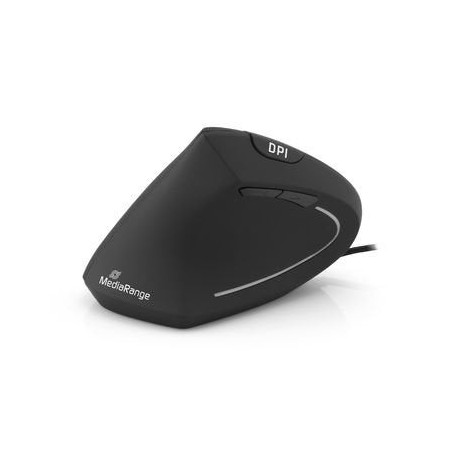 Mediarange raton usb 2.0 vertical izquierdo, negro