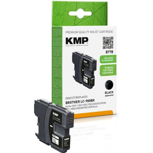 Kmp b77b tintenpatrone schwarz kompatibel mit brother lc-980 bk