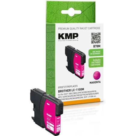 Kmp b78m tintenpatrone magenta kompatibel m. brother lc-1100 m
