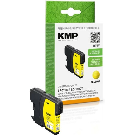 Kmp b78y tintenpatrone yellow kompatibel m. brother lc-1100 y
