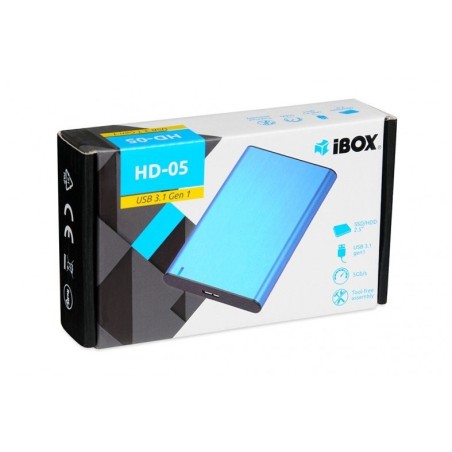 I-box caja externa usb 3.1 gen.1 para disco duro/ssd 2.5  hd-05 azul