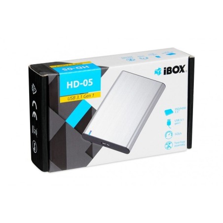 I-box caja externa usb 3.1 gen.1 para disco duro/ssd 2.5  hd-05 plata