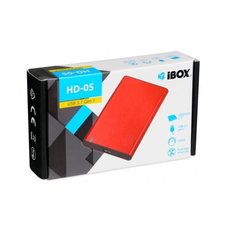 I-box caja externa usb 3.1 gen.1 para disco duro/ssd 2.5  hd-05 rojo