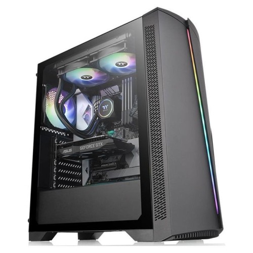 Caja pc thermaltake torre atx h350 tg rgb negro cristal templado/1xvent 120mm incluido ca-1r9-00m1wn-00