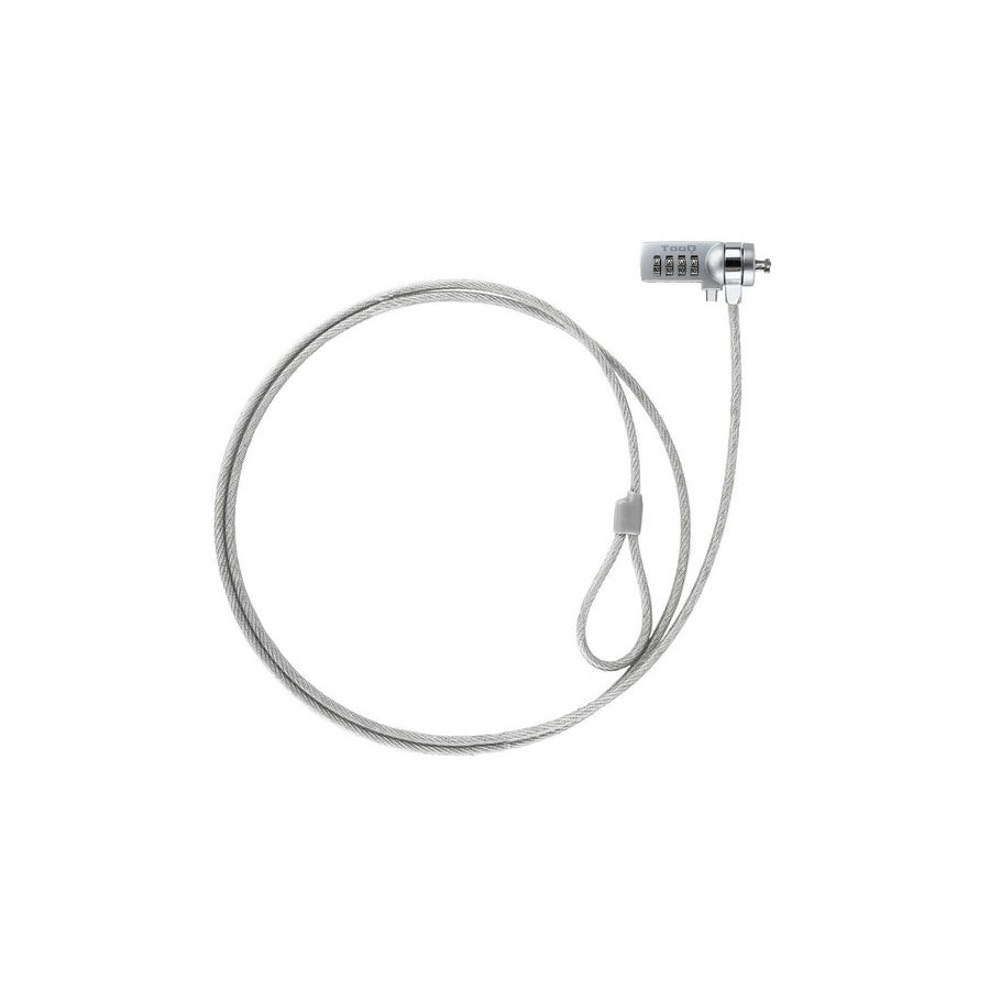 Tooq cable de seguridad universal con combinacion para portatiles - bloqueo de 4 digitos - acero 4.5mm - longitud 1.50m