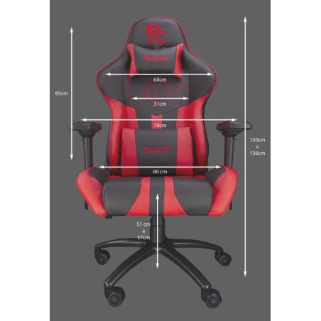 Talius silla vipper gaming black/orange, 4d, butterfly, base metal, ruedas 60mm nylon, gas clase 4, 2 almo