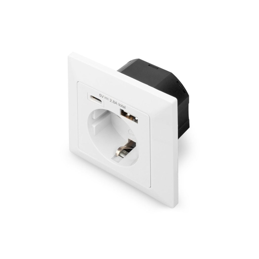 Digitus da-70615 toma de enchufe con 2 puertos usb