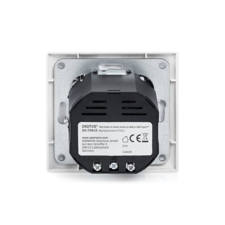 Digitus da-70615 toma de enchufe con 2 puertos usb