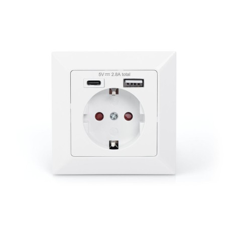 Digitus da-70615 toma de enchufe con 2 puertos usb