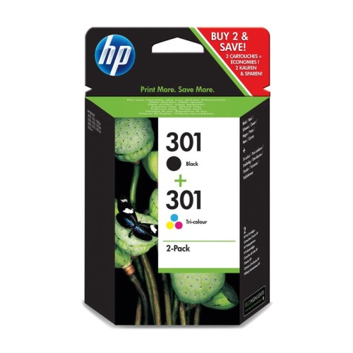 Tinta original hp 301 multipack negro tricolor n9j72ae