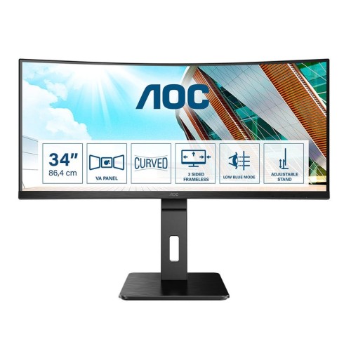 Monitor profesional curvo aoc cu34p2a 34'/ wqhd/ multimedia/ negro