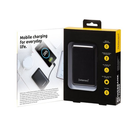 Intenso powerbank xc10000 black +usb-a zu type-c kabel 10000 mah