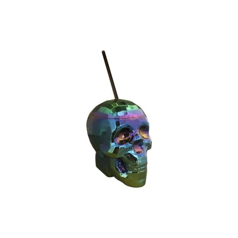Taza skull cup oil slick
