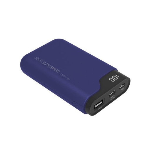 Batería externa realpower pb-7500c azul noche, usb c