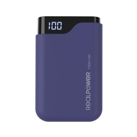 Batería externa realpower pb-7500c azul noche, usb c