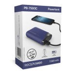 Batería externa realpower pb-7500c azul noche, usb c