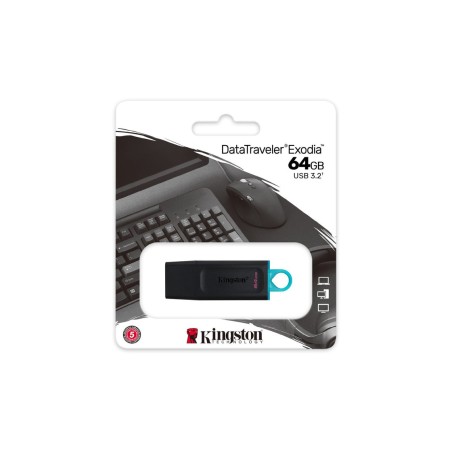 Pendrive kingston 64gb datatraveler exodia usb 3.2 gen 1 dtx/64gb
