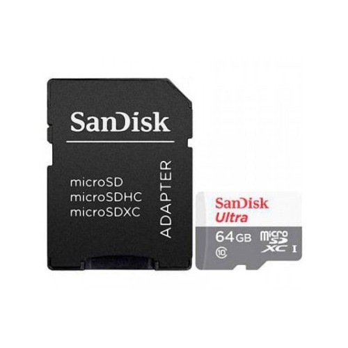 Tarjeta de memoria sandisk ultra 64gb microsd xc con adaptador clase 10 100mb s