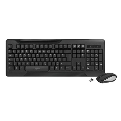Logilink (aleman) teclado y raton inalambrico wl black de 1000dpi combo