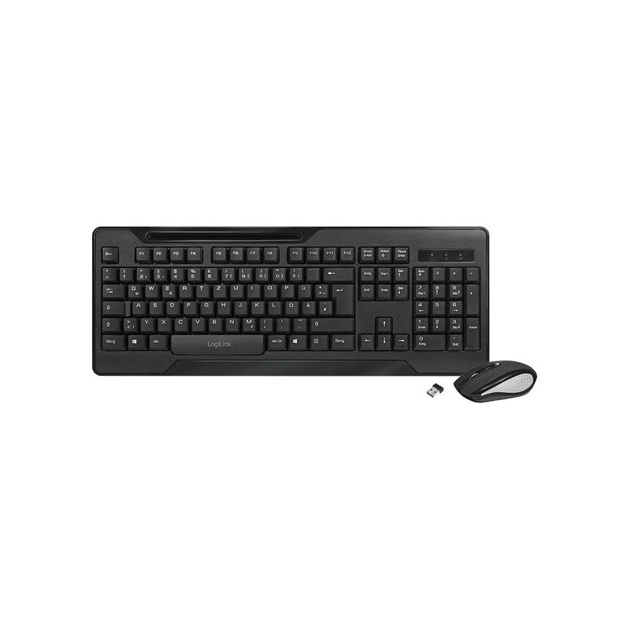 Logilink (aleman) teclado y raton inalambrico wl black de 1000dpi combo