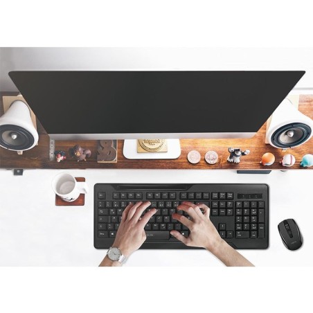 Logilink (aleman) teclado y raton inalambrico wl black de 1000dpi combo