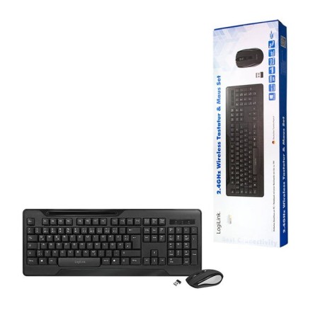 Logilink (aleman) teclado y raton inalambrico wl black de 1000dpi combo