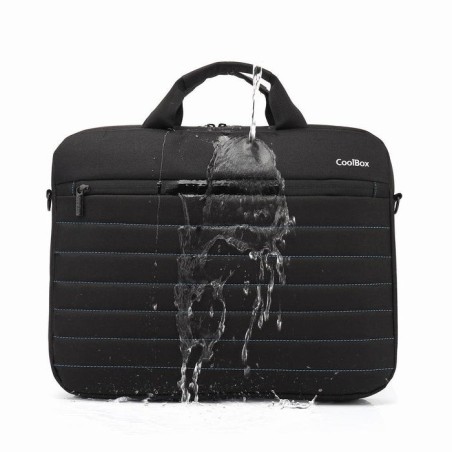 Coolbox maletin portatil 15.6" negro con asa y correa, impermeable