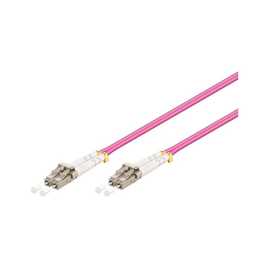 Goobay lc-lc om4 cable de fibra optica 5 m rosa