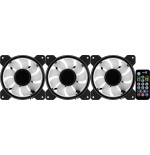 Pack 3 ventiladores aerocool mirage 12 argb pro 12cm + h66f hub + mando a distancia