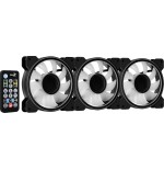 Pack 3 ventiladores aerocool mirage 12 argb pro 12cm + h66f hub + mando a distancia