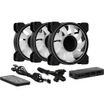 Pack 3 ventiladores aerocool mirage 12 argb pro 12cm + h66f hub + mando a distancia