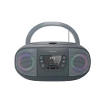 Radio cd fonestar boom-go-g gris 4w rms bluetooth fm usb/mp3 aux in salida auriculares efectos luminosos
