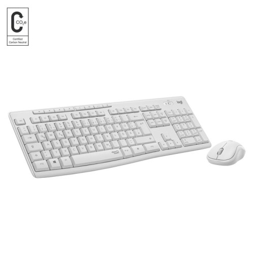 Teclado inglés + ratón logitech mk295 rf inalámbrico qwerty blanco