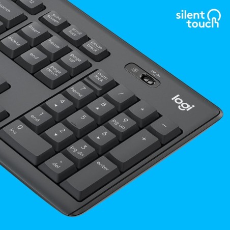 Teclado ingles + ratón logitech mk295 usb qwerty internacional ee.uu. grafito