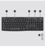 Teclado ingles + ratón logitech mk295 usb qwerty internacional ee.uu. grafito