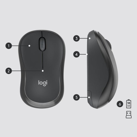 Teclado ingles + ratón logitech mk295 usb qwerty internacional ee.uu. grafito