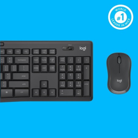 Teclado ingles + ratón logitech mk295 usb qwerty internacional ee.uu. grafito