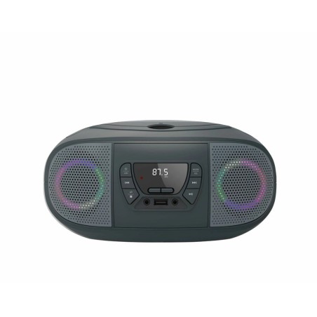 Radio cd fonestar boom-go-g gris 4w rms bluetooth fm usb/mp3 aux in salida auriculares efectos luminosos
