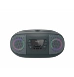 Radio cd fonestar boom-go-g gris 4w rms bluetooth fm usb/mp3 aux in salida auriculares efectos luminosos