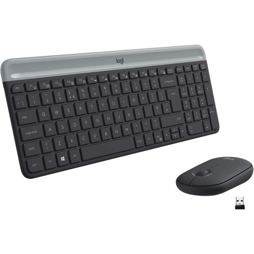 Teclado español + ratón logitech mk470 usb qwerty grafito 920-009198