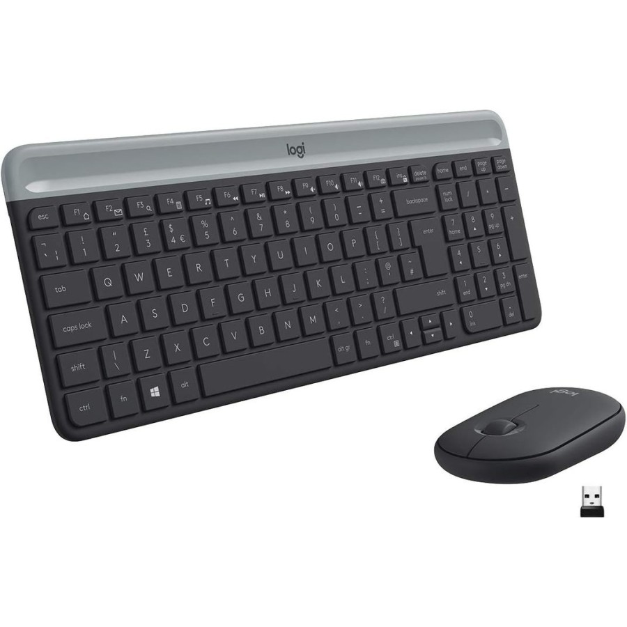 Teclado español + ratón logitech mk470 usb qwerty grafito 920-009198