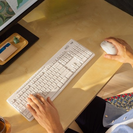Logitech teclado (suizo) + raton mk295 silent combo rf inalámbrico qwertz blanco