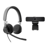 Logitech pack personal de colaboracion con video webcam c925e fullhd 1080p + auriculares  uc zone wired - color negro